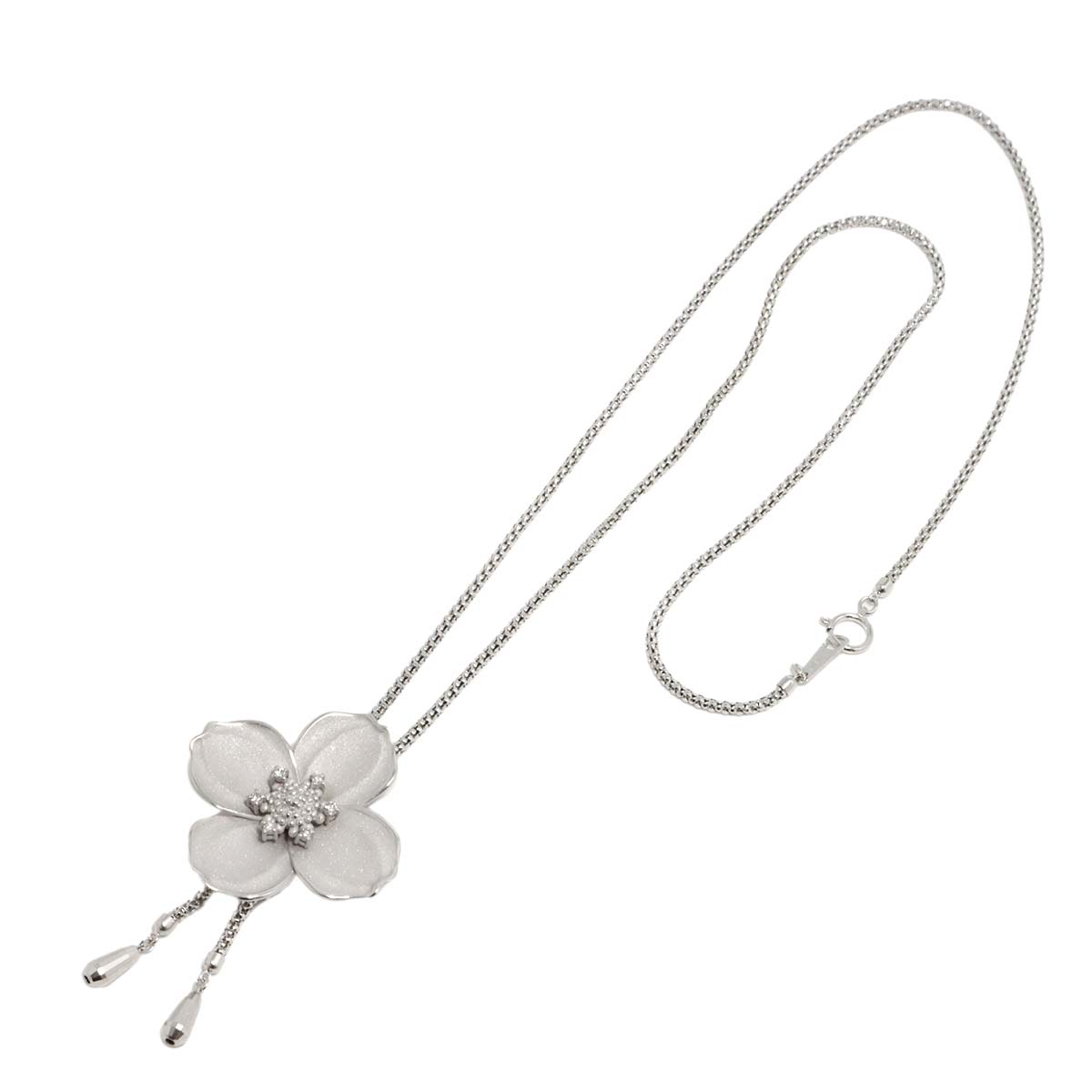 Diamond 0.12ct Necklace 18K WG White Gold 750