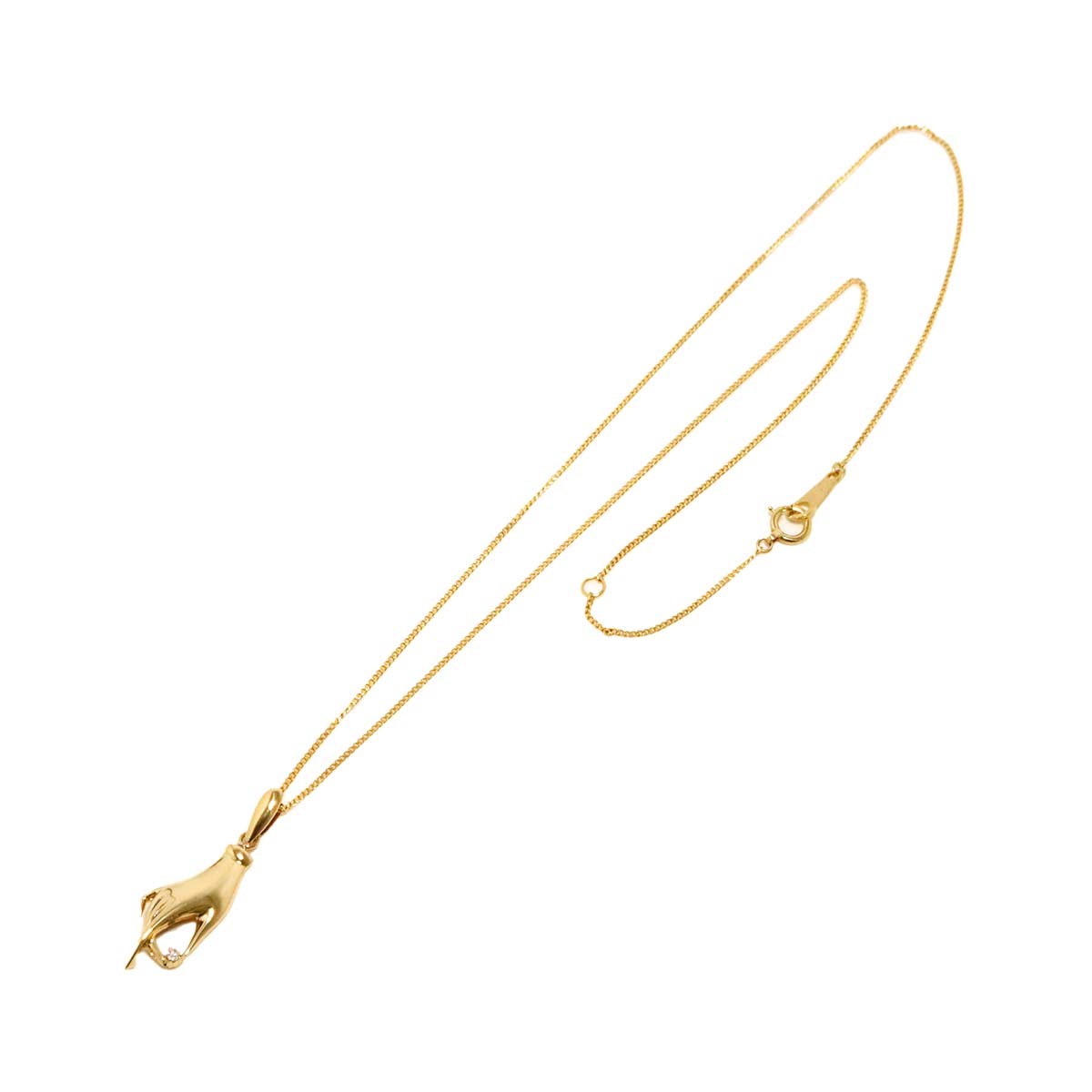 Diamond Necklace 18K YG Yellow Gold 750