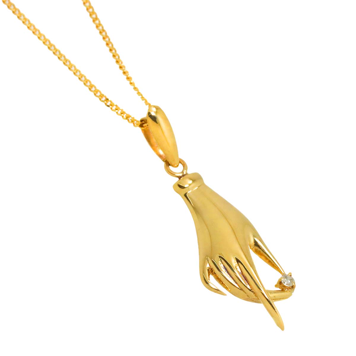 Diamond Necklace 18K YG Yellow Gold 750