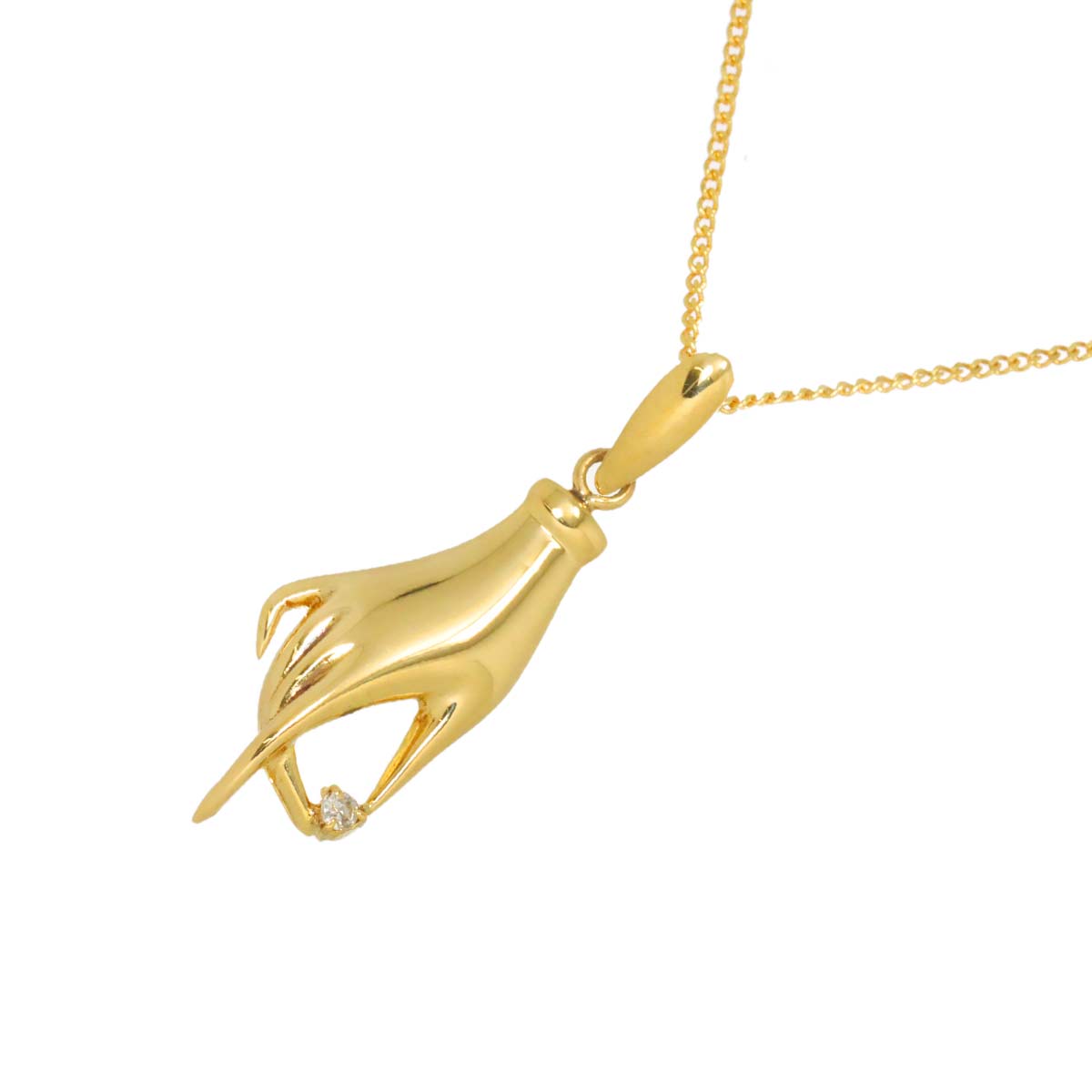 Diamond Necklace 18K YG Yellow Gold 750