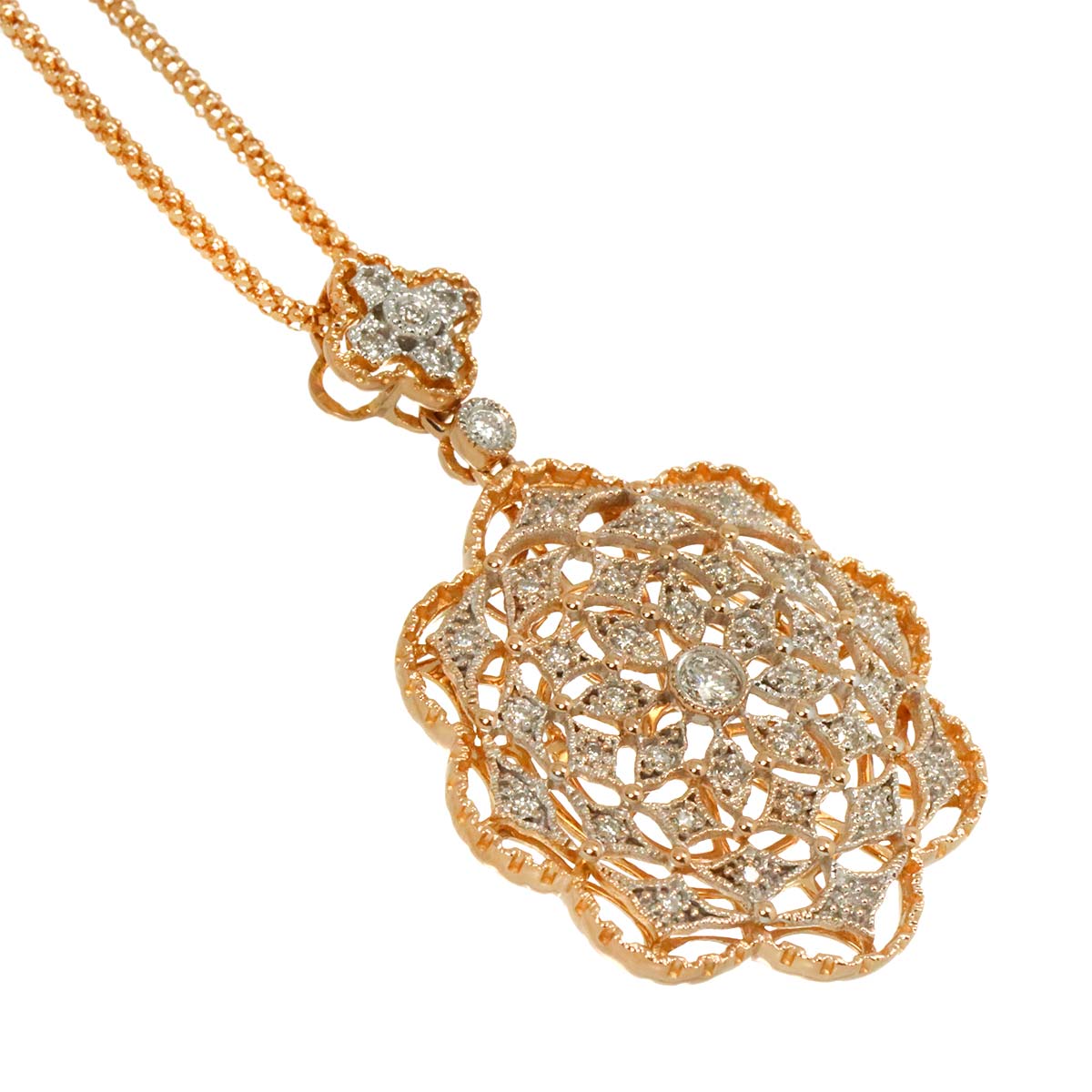 Diamond 0.28ct Necklace 18K Pink Gold 750