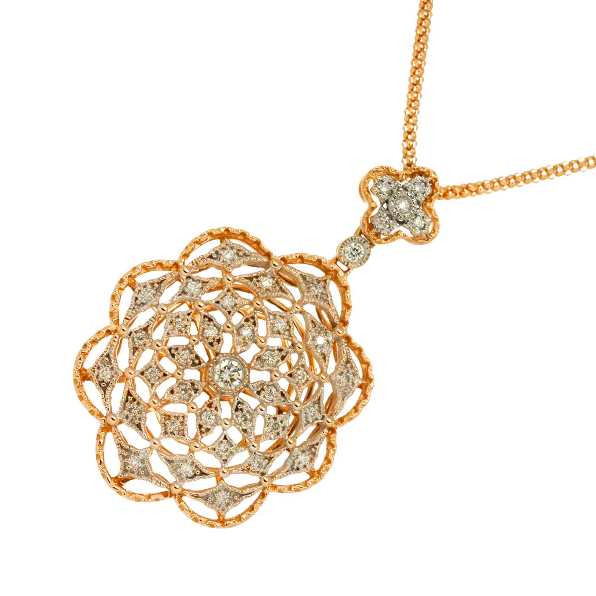 Diamond 0.28ct Necklace 18K Pink Gold 750