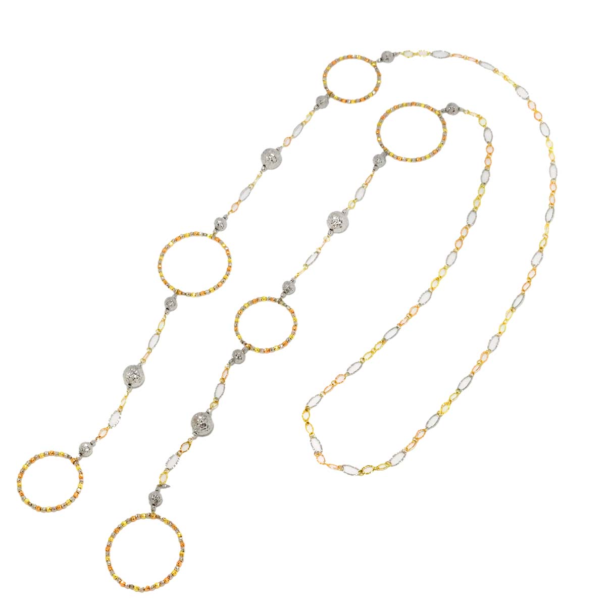 Lariat Necklace 18K WG PG YG 750