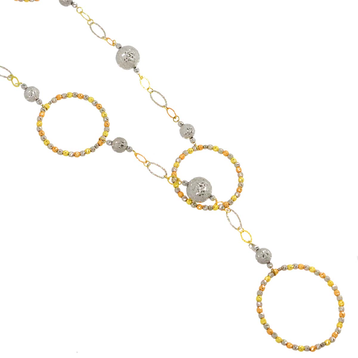 Lariat Necklace 18K WG PG YG 750