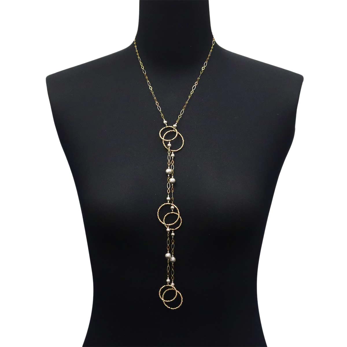 Lariat Necklace 18K WG PG YG 750