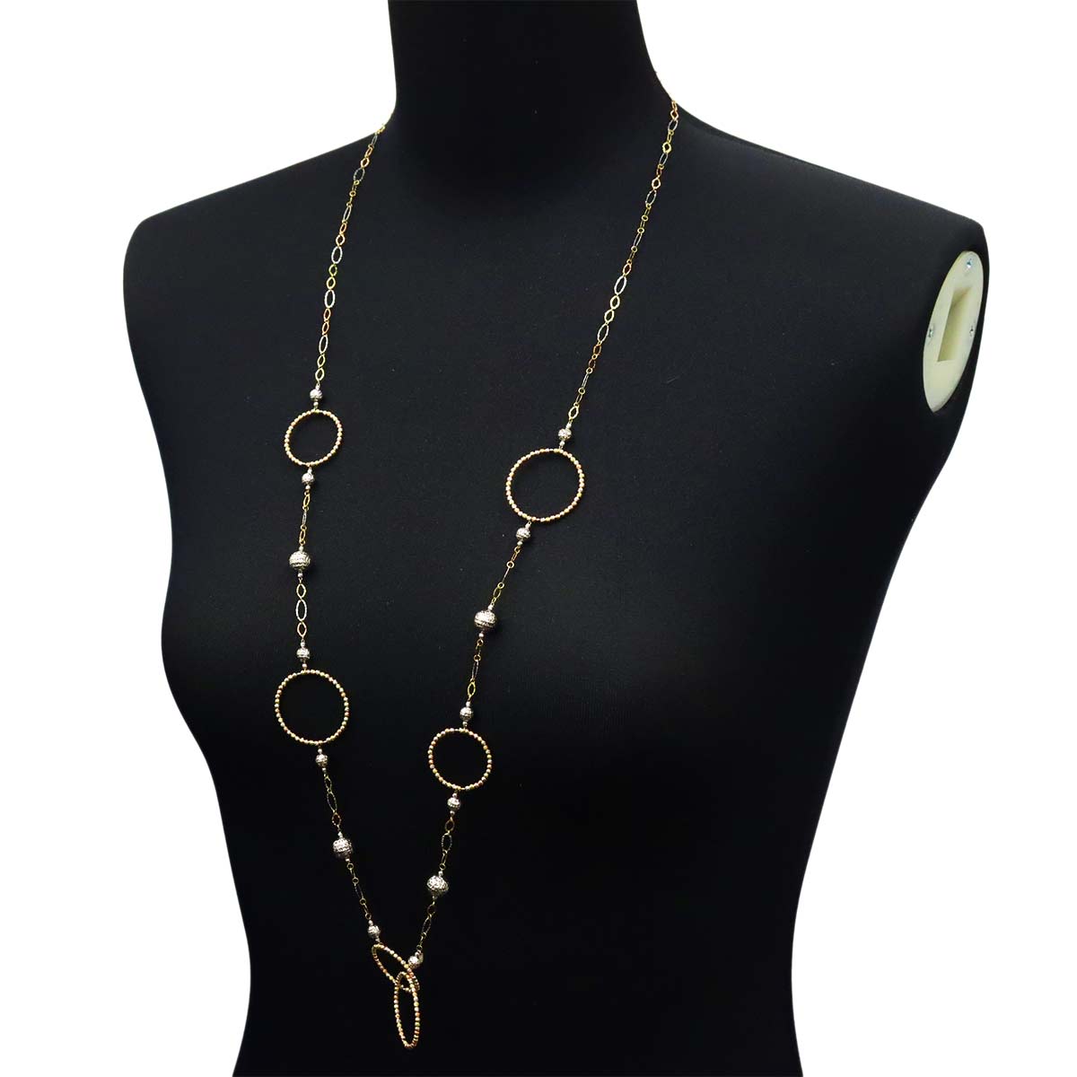 Lariat Necklace 18K WG PG YG 750