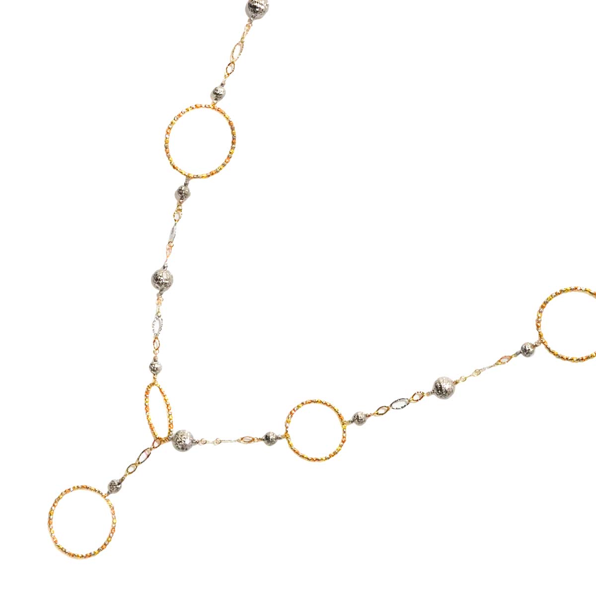 Lariat Necklace 18K WG PG YG 750