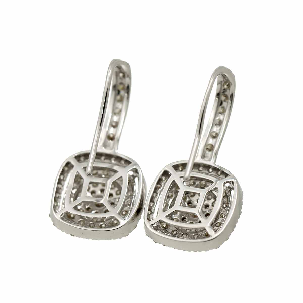 Diamond 0.40ct/0.40ct Earrings Pierced 18K K18 WG 750