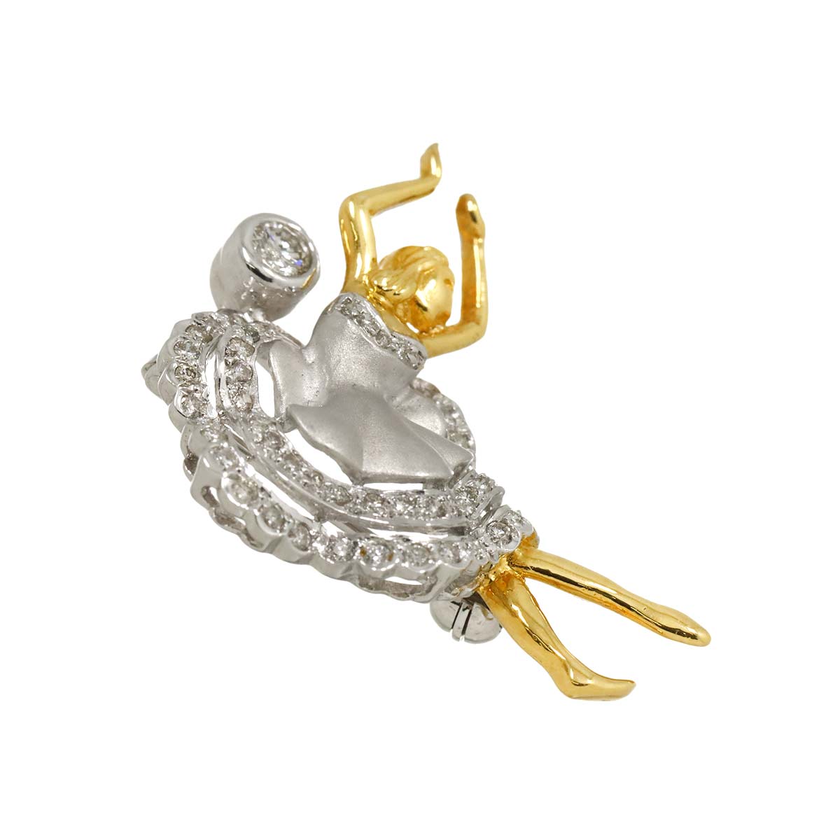 Diamond Brooch 18K WG White Gold 750