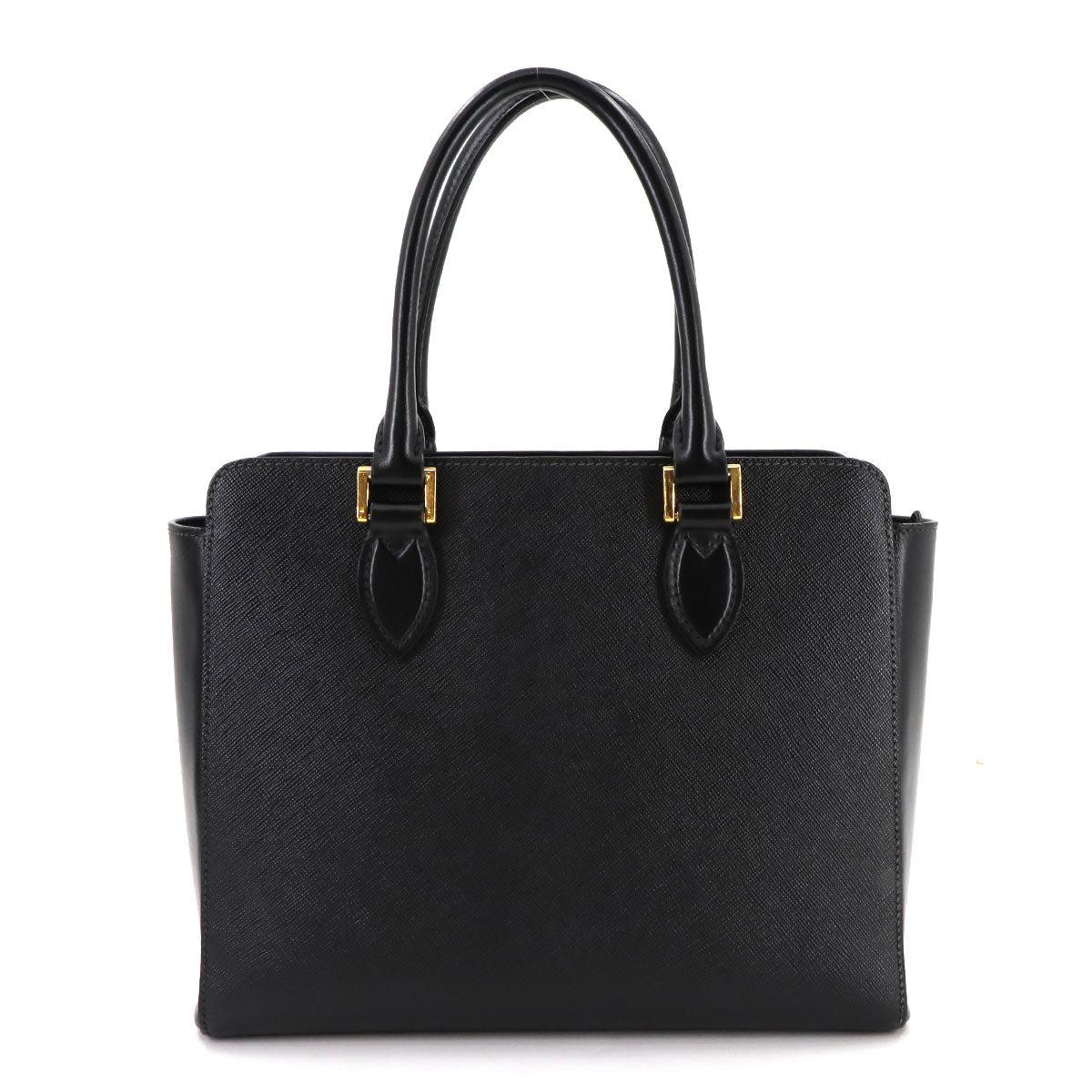 2way Hand Shoulder Bag Saffiano Leather Black 1BA113