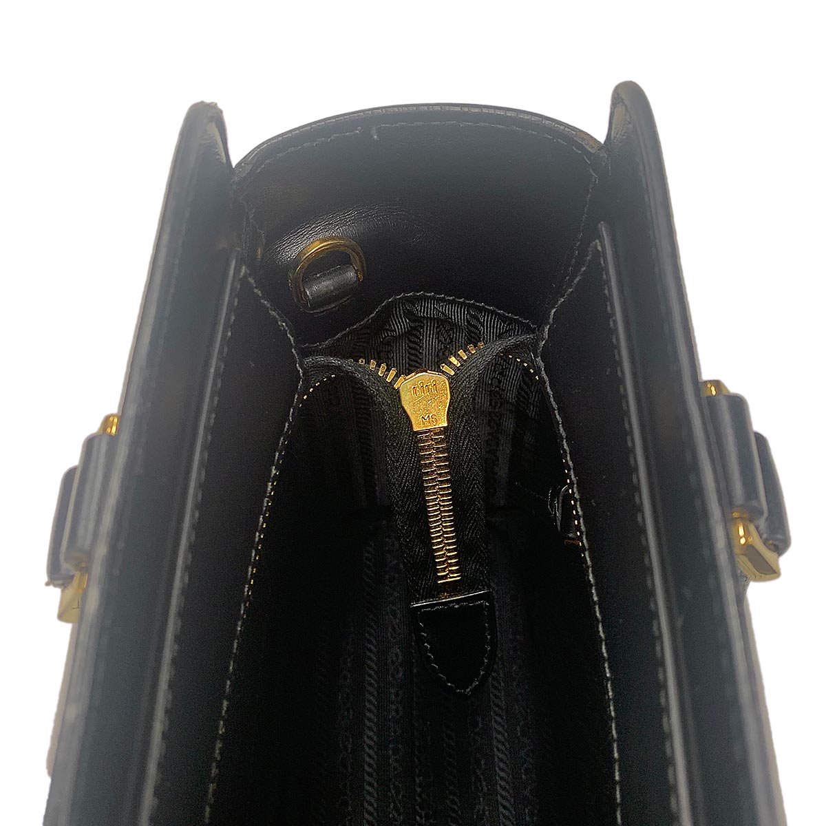 2way Hand Shoulder Bag Saffiano Leather Black 1BA113