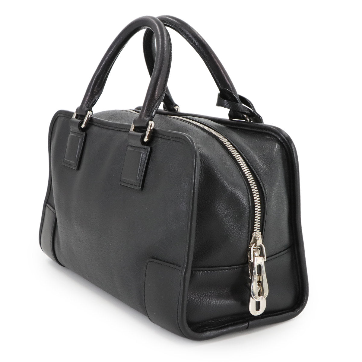 Amazona 28 Hand Bag Leather Black Anagram Purse