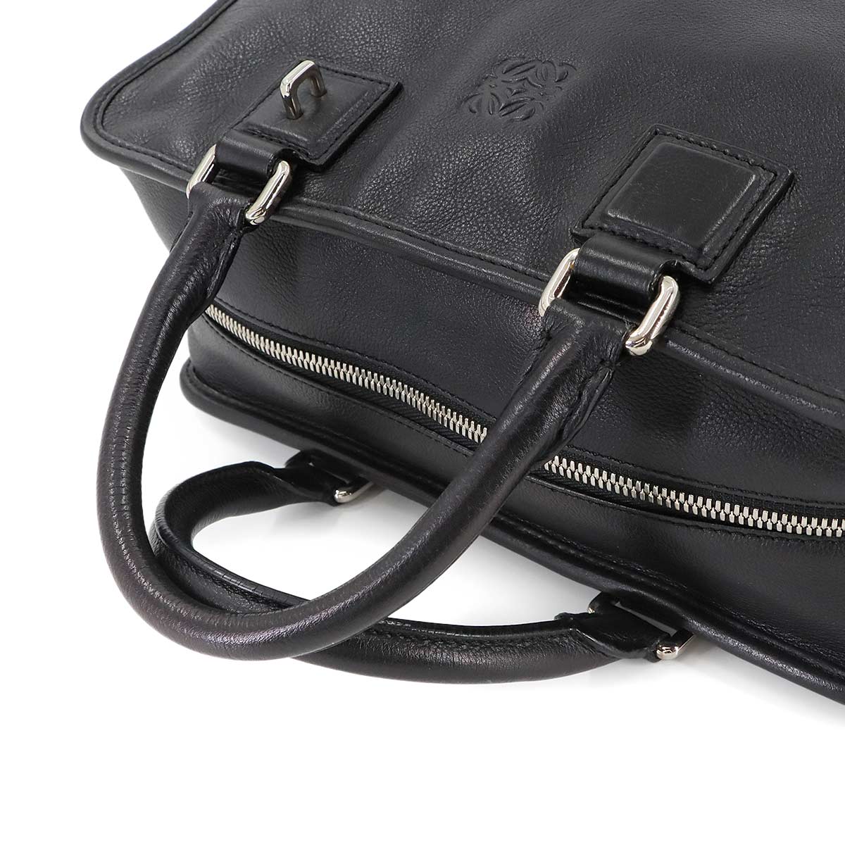 Amazona 28 Hand Bag Leather Black Anagram Purse
