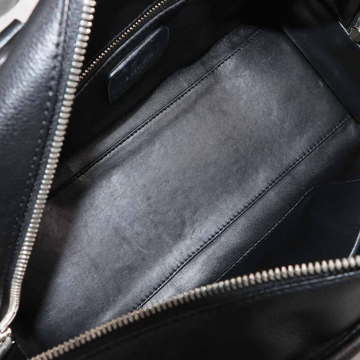 Amazona 28 Hand Bag Leather Black Anagram Purse