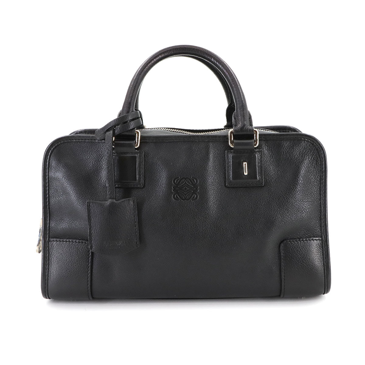 Amazona 28 Hand Bag Leather Black Anagram Purse