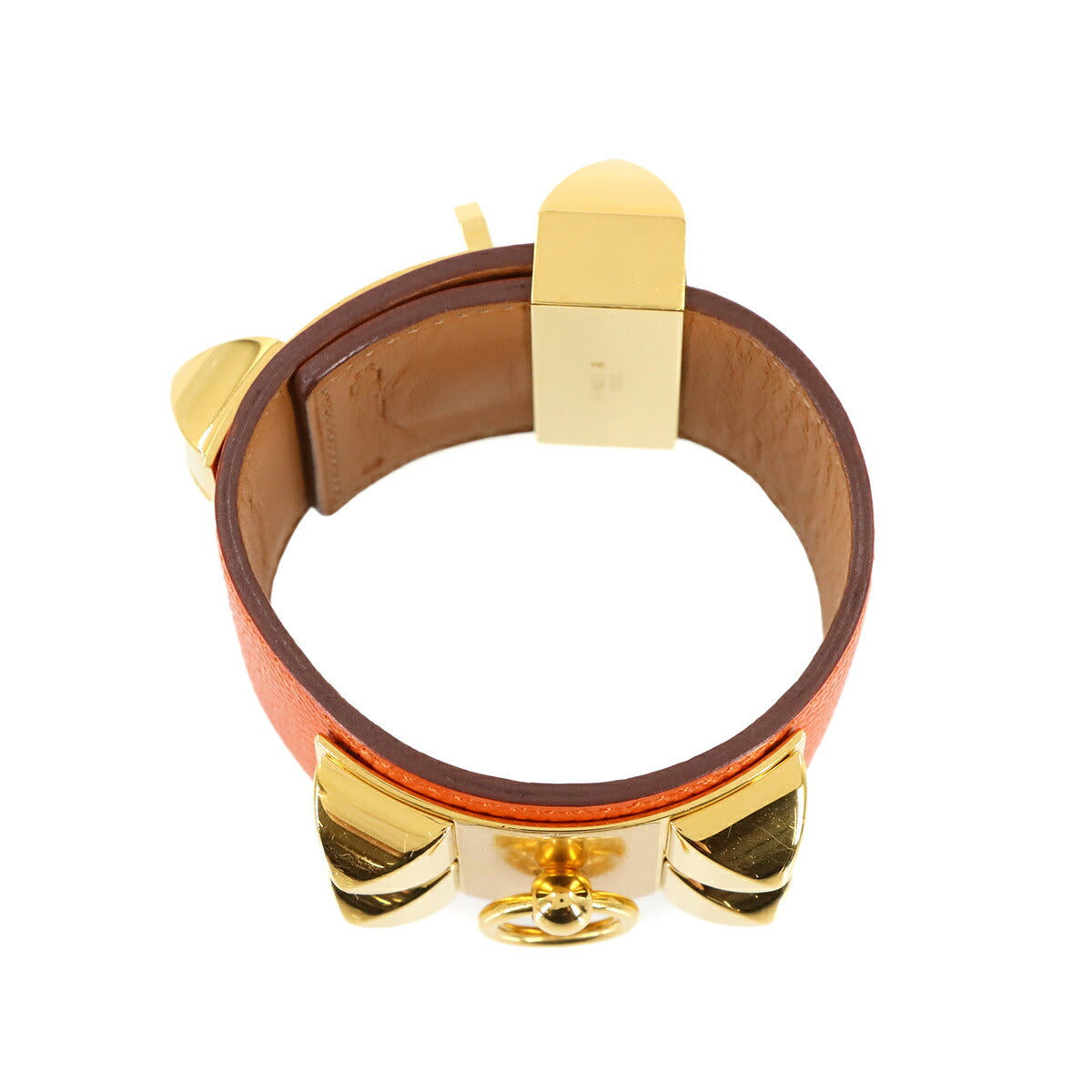 Collier De Chien Bangle Veau Epsom Orange Poppy Bracelet