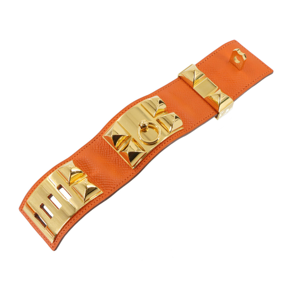 Collier De Chien Bangle Veau Epsom Orange Poppy Bracelet