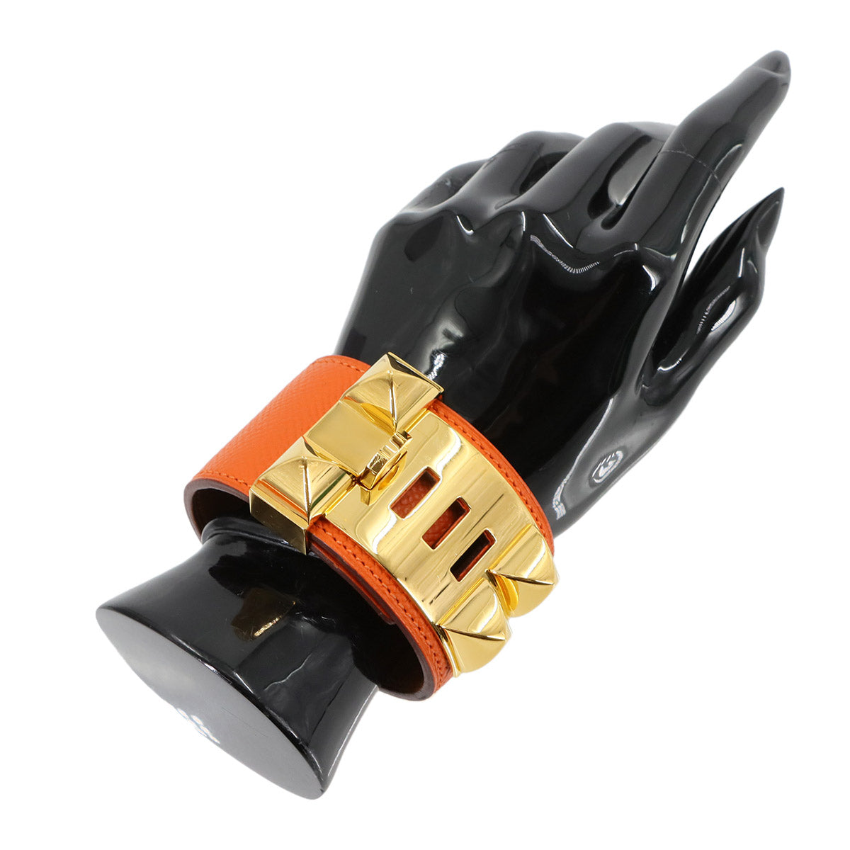 Collier De Chien Bangle Veau Epsom Orange Poppy Bracelet