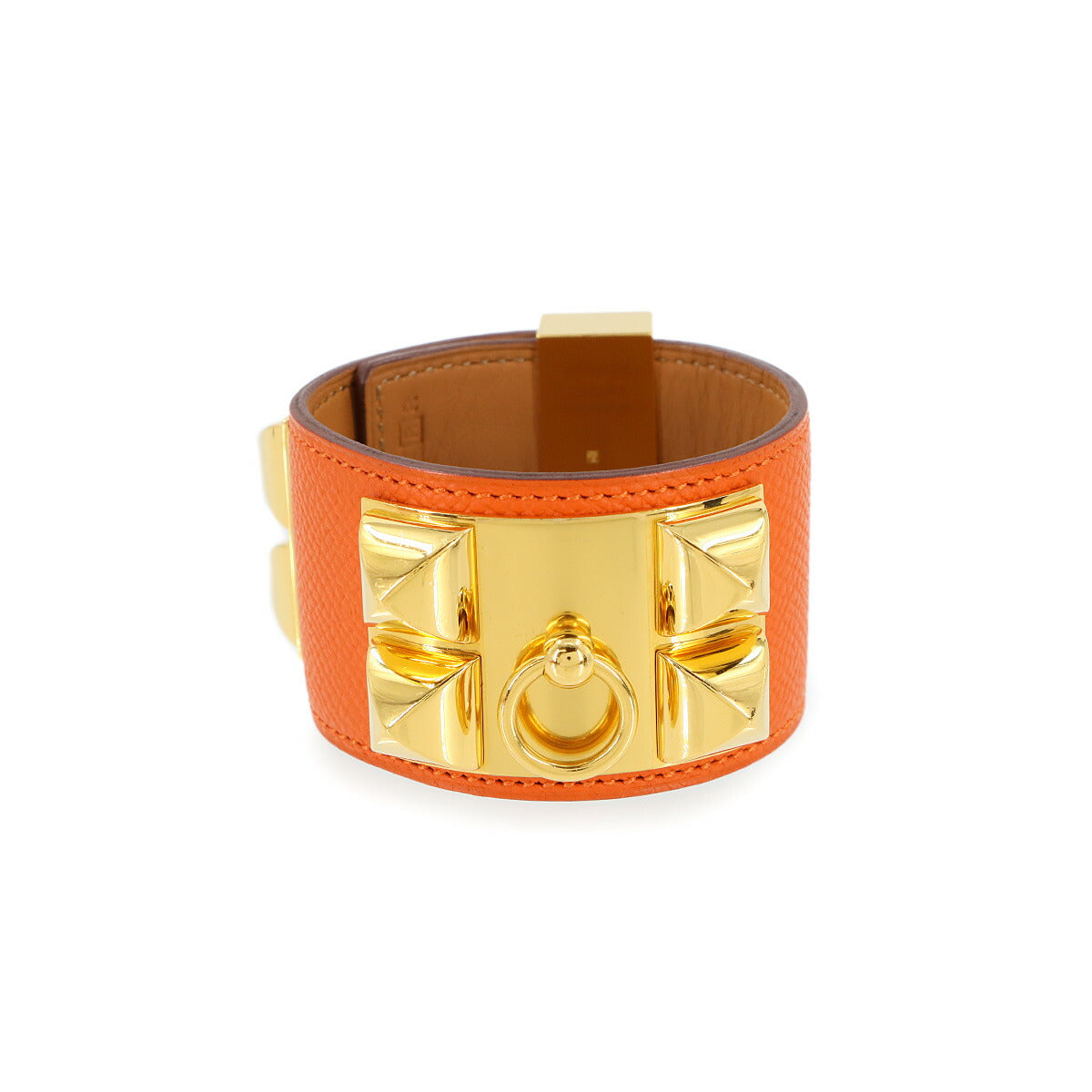 Collier De Chien Bangle Veau Epsom Orange Poppy Bracelet