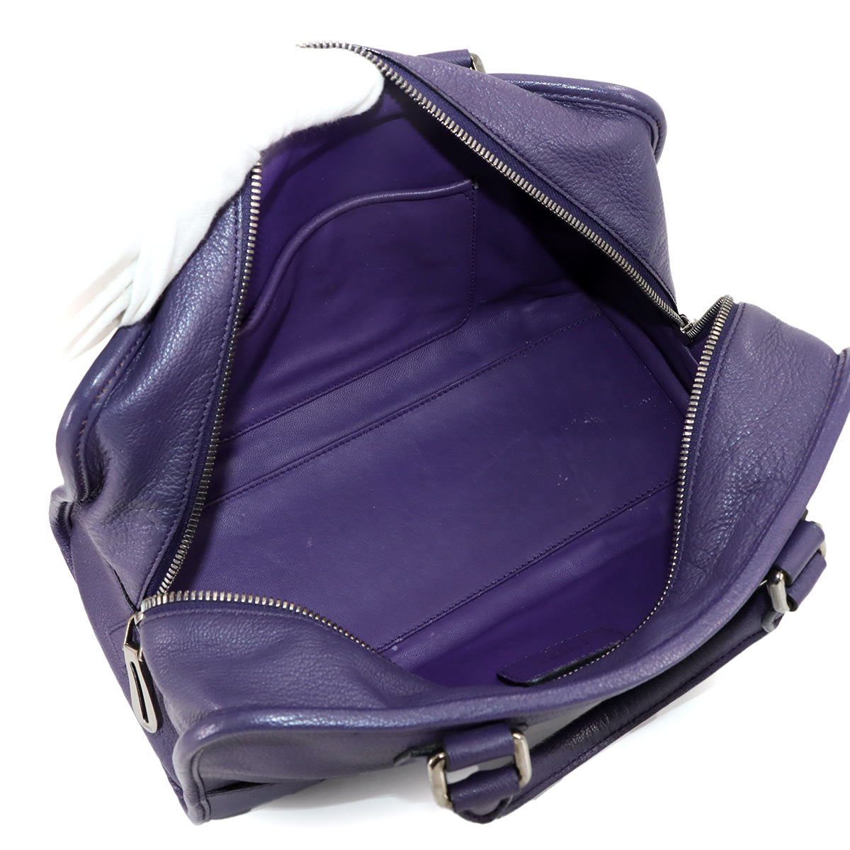 Amazona 28 Hand Bag Leather Purple Anagram Purse