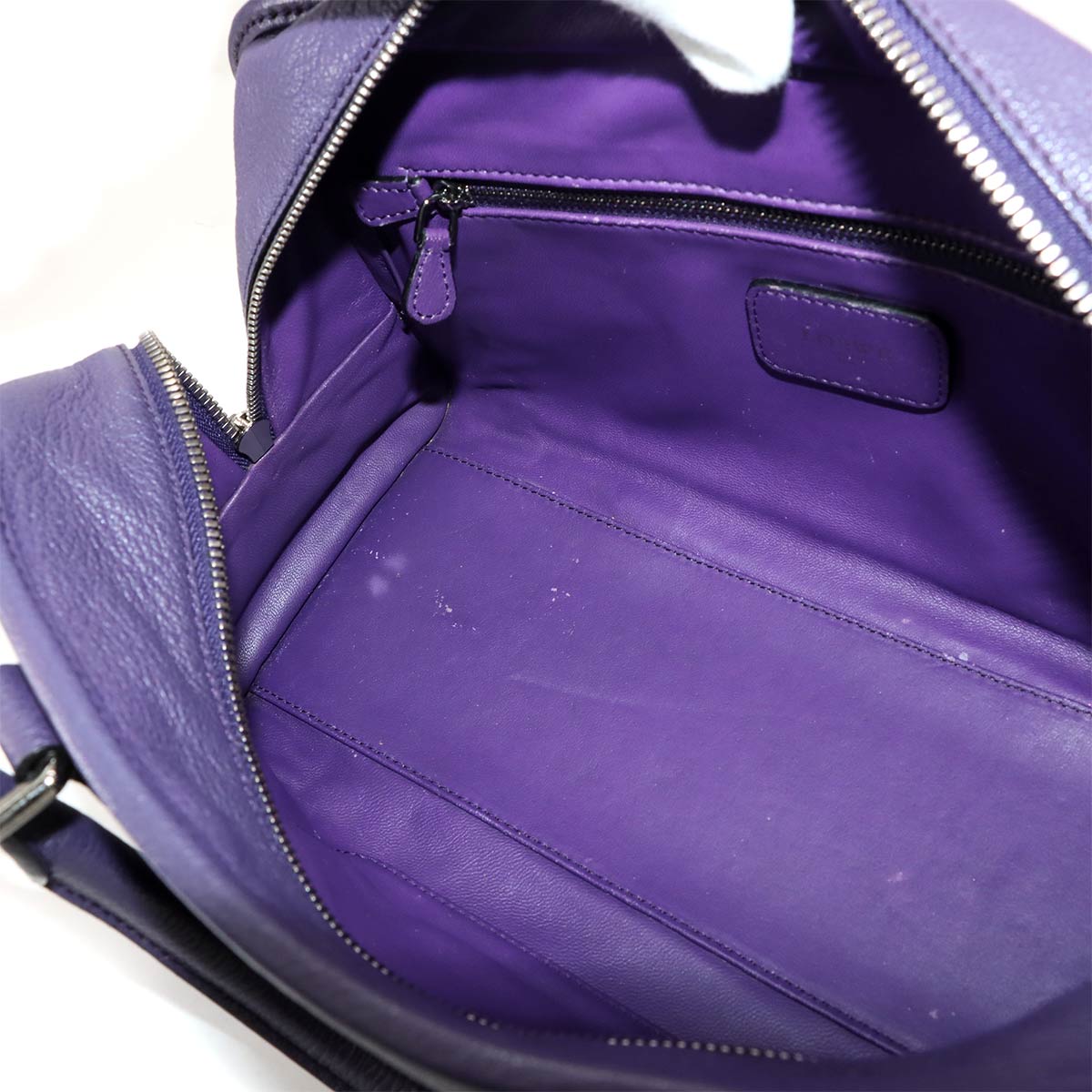 Amazona 28 Hand Bag Leather Purple Anagram Purse