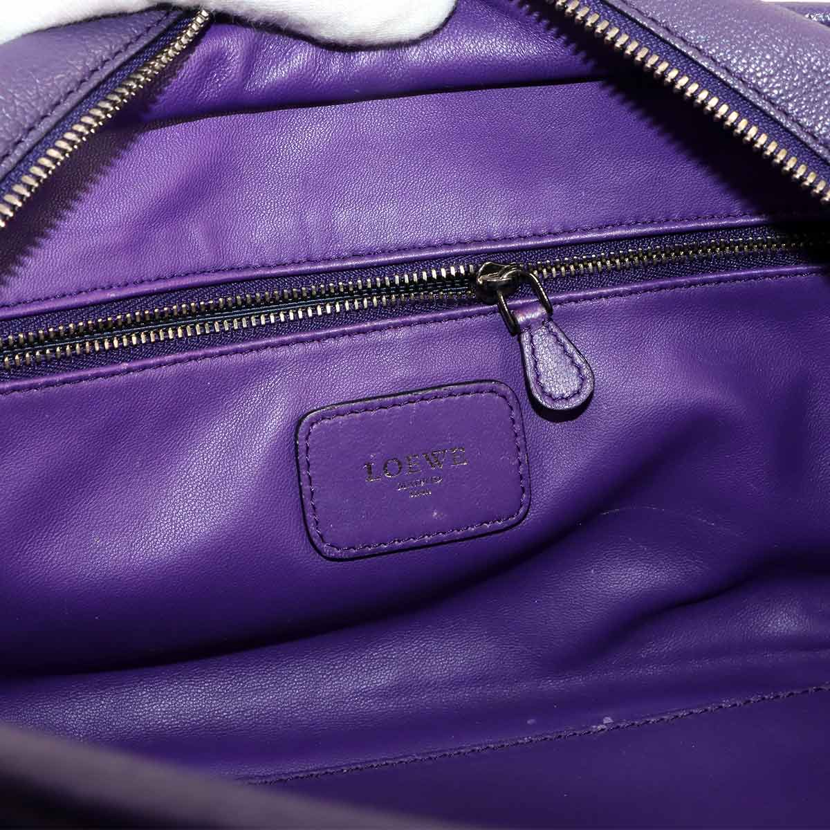 Amazona 28 Hand Bag Leather Purple Anagram Purse