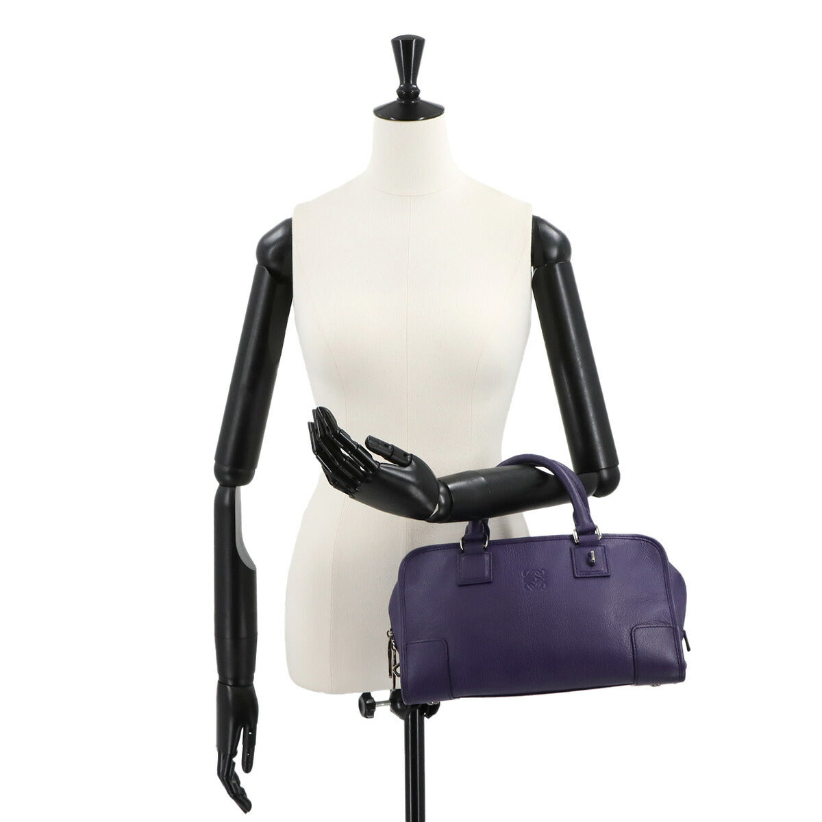 Amazona 28 Hand Bag Leather Purple Anagram Purse