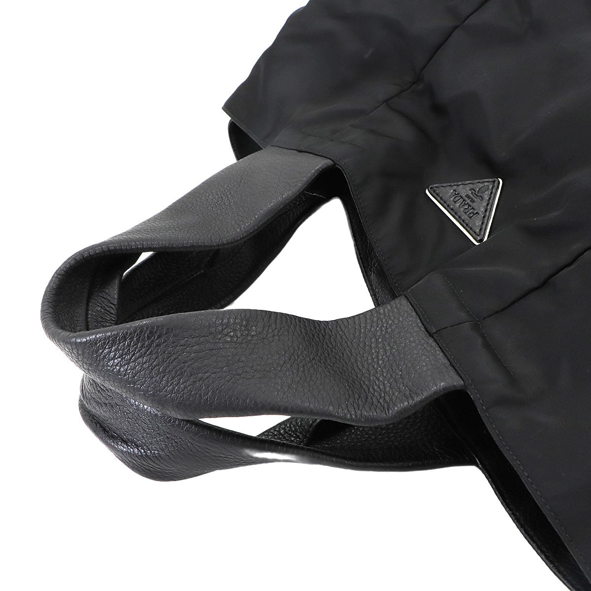 Tote Bag Nylon Leather Nero Black VA0677 Purse