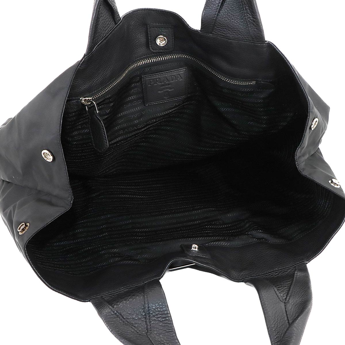 Tote Bag Nylon Leather Nero Black VA0677 Purse