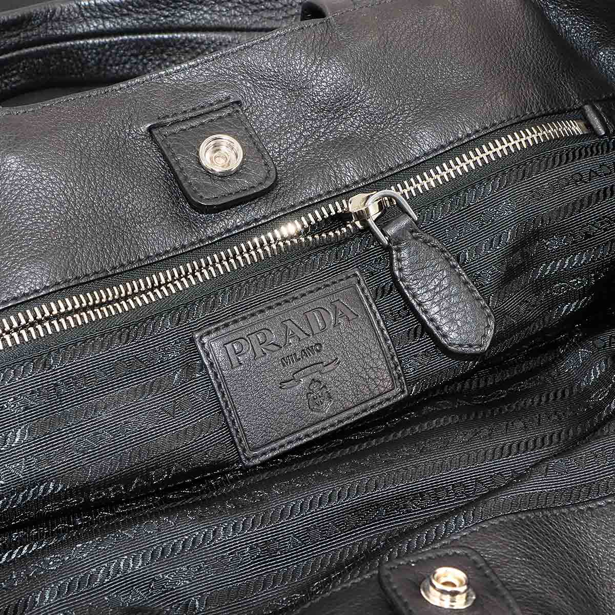 Tote Bag Nylon Leather Nero Black VA0677 Purse