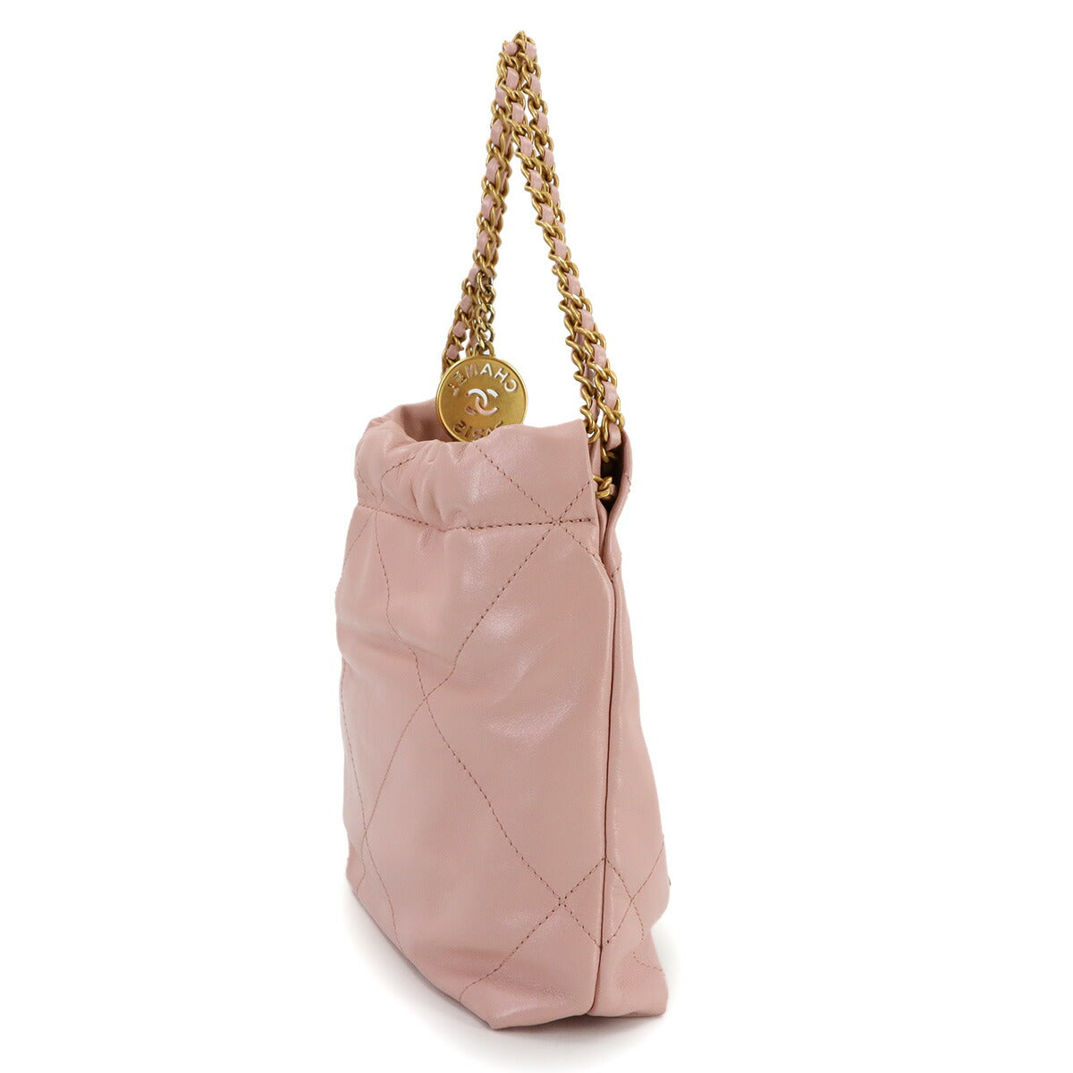 22 Mini Chain Hand Shoulder Bag Leather Pink AS3980 Purse