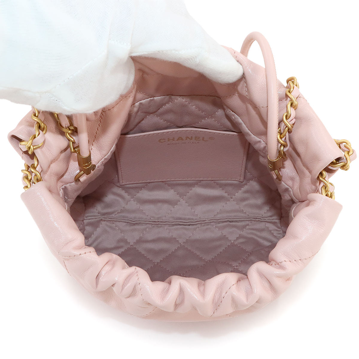 22 Mini Chain Hand Shoulder Bag Leather Pink AS3980 Purse