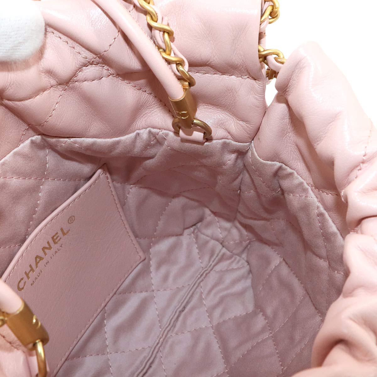 22 Mini Chain Hand Shoulder Bag Leather Pink AS3980 Purse