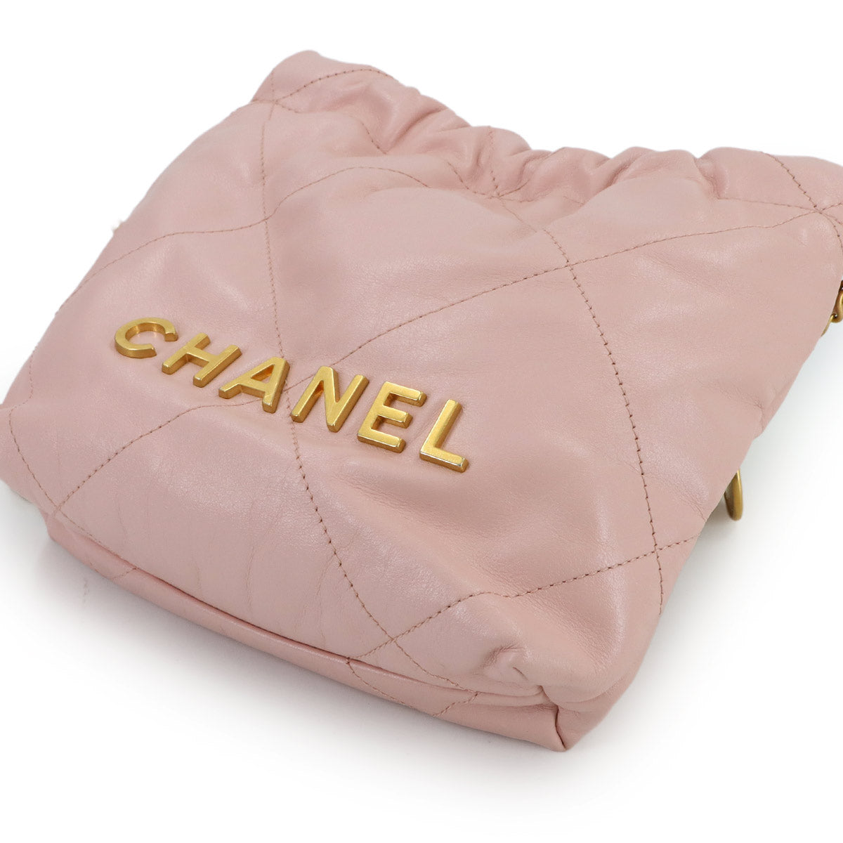 22 Mini Chain Hand Shoulder Bag Leather Pink AS3980 Purse