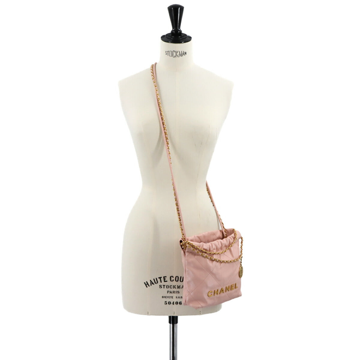 22 Mini Chain Hand Shoulder Bag Leather Pink AS3980 Purse