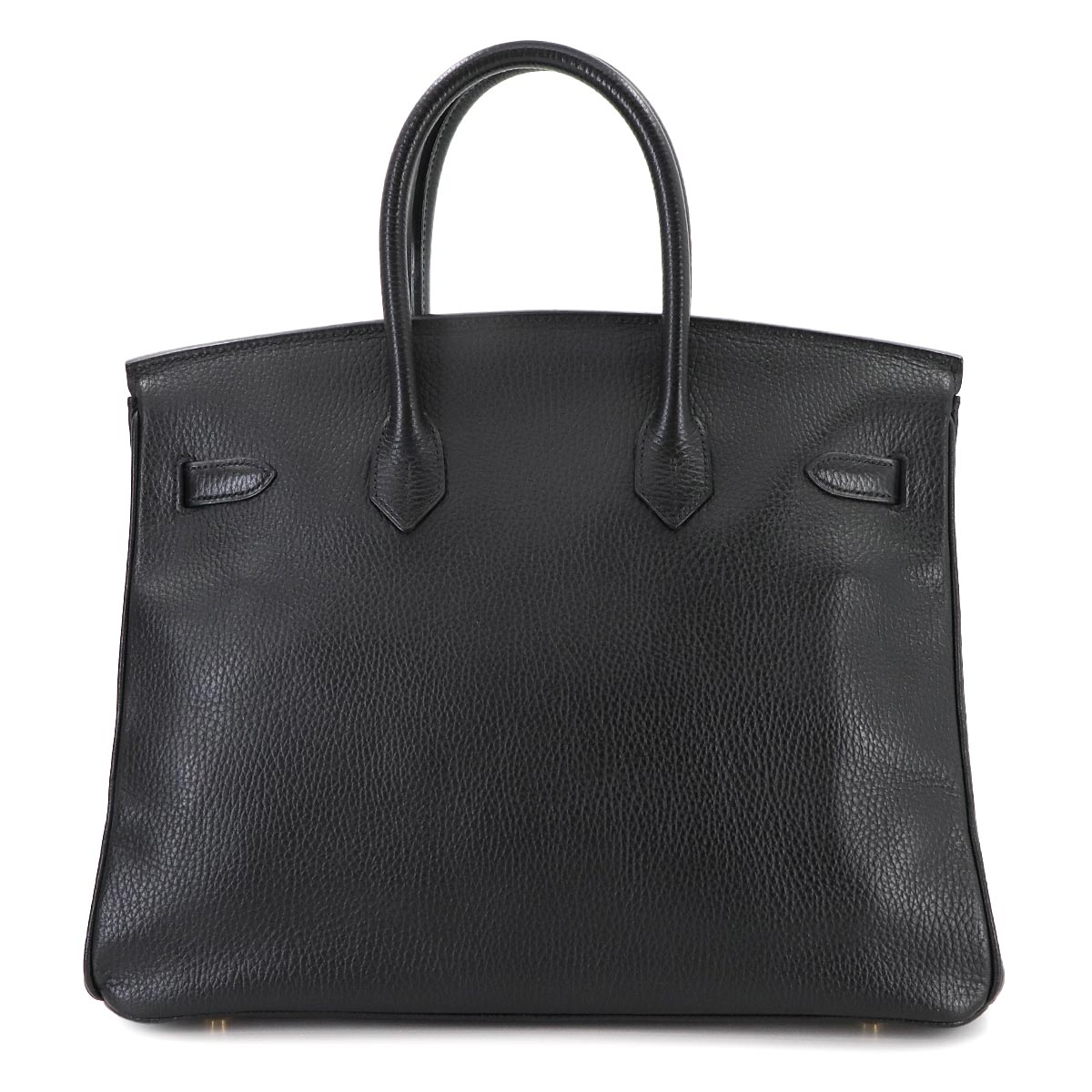 Birkin 35 Ardennes Leather Black Hand Bag Vintage Purse