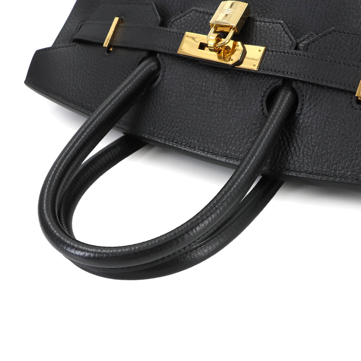 Birkin 35 Ardennes Leather Black Hand Bag Vintage Purse