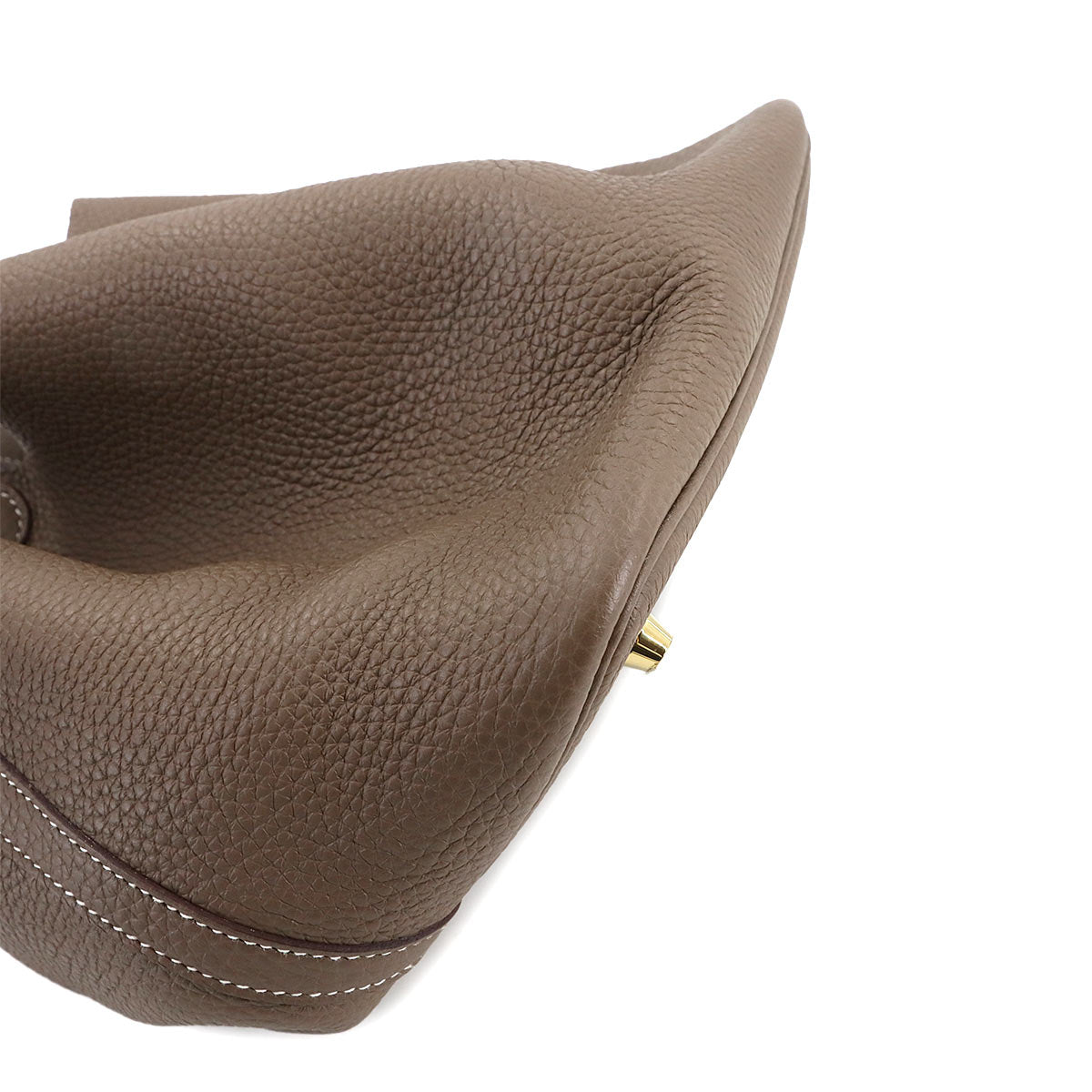 Picotin Lock MM Hand Bag Taurillon Clemence Etoupe Purse