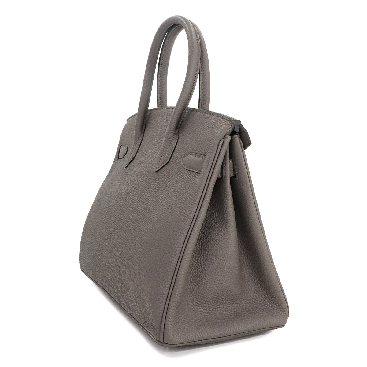 Birkin 30 Veau Togo Etain Hand Bag Gray Purse