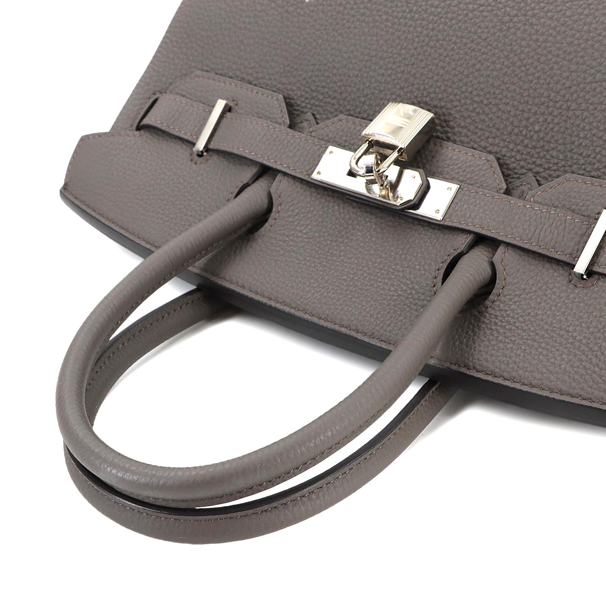 Birkin 30 Veau Togo Etain Hand Bag Gray Purse