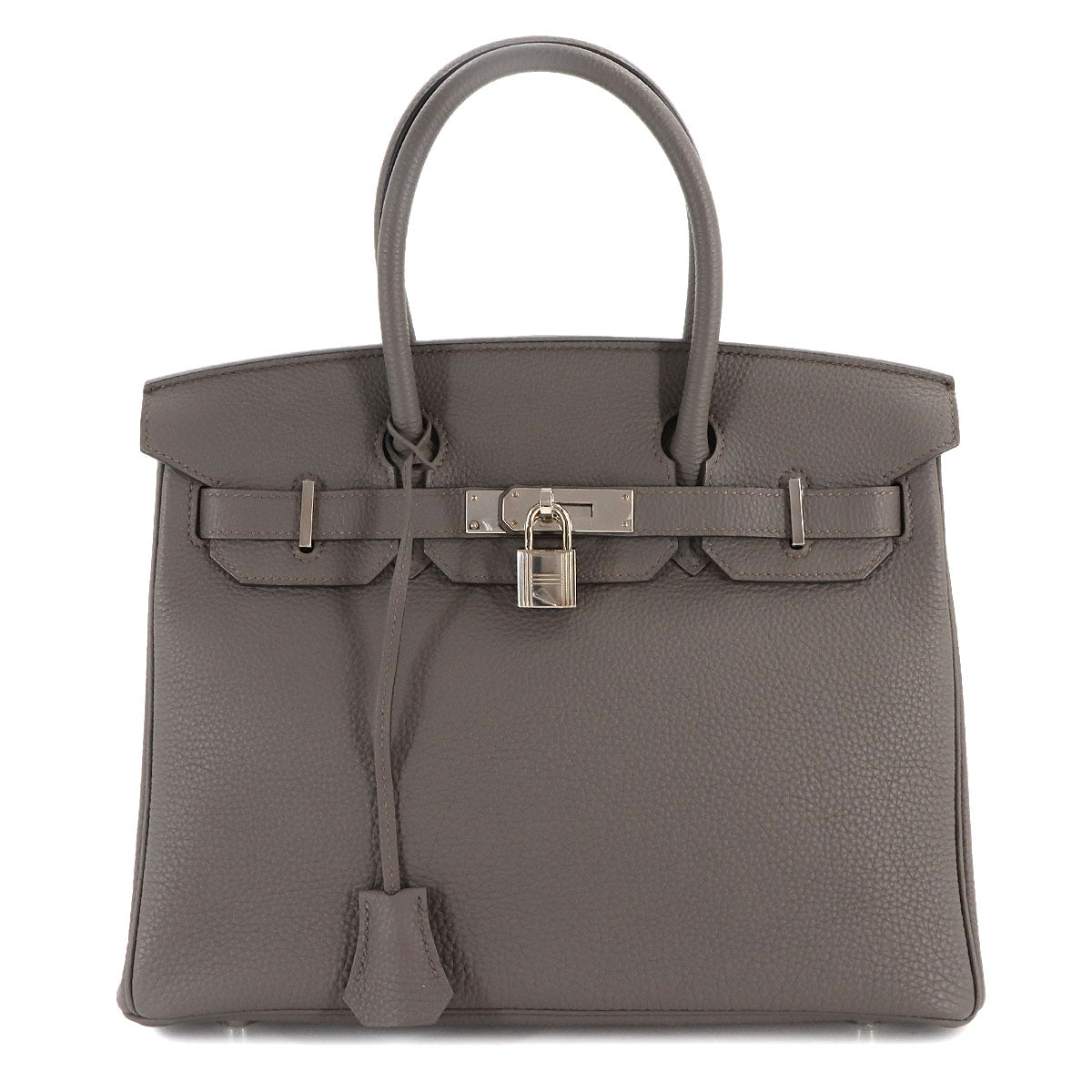 Birkin 30 Veau Togo Etain Hand Bag Gray Purse