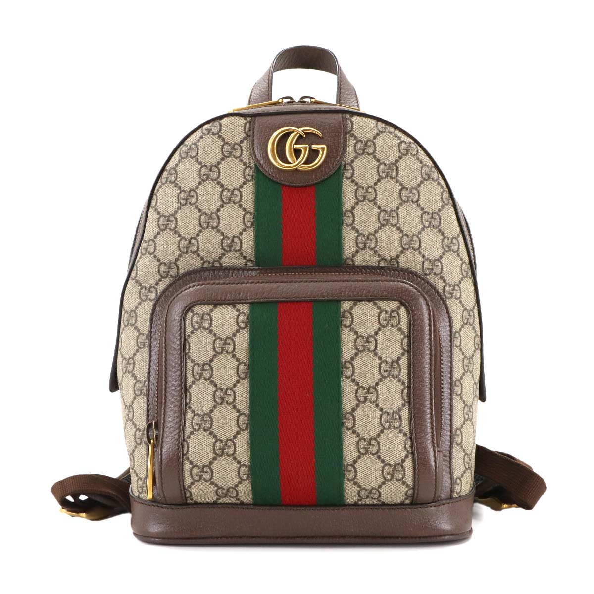 Ophidia GG Backpack GG Supreme Canvas Leather Beige Brown 735415