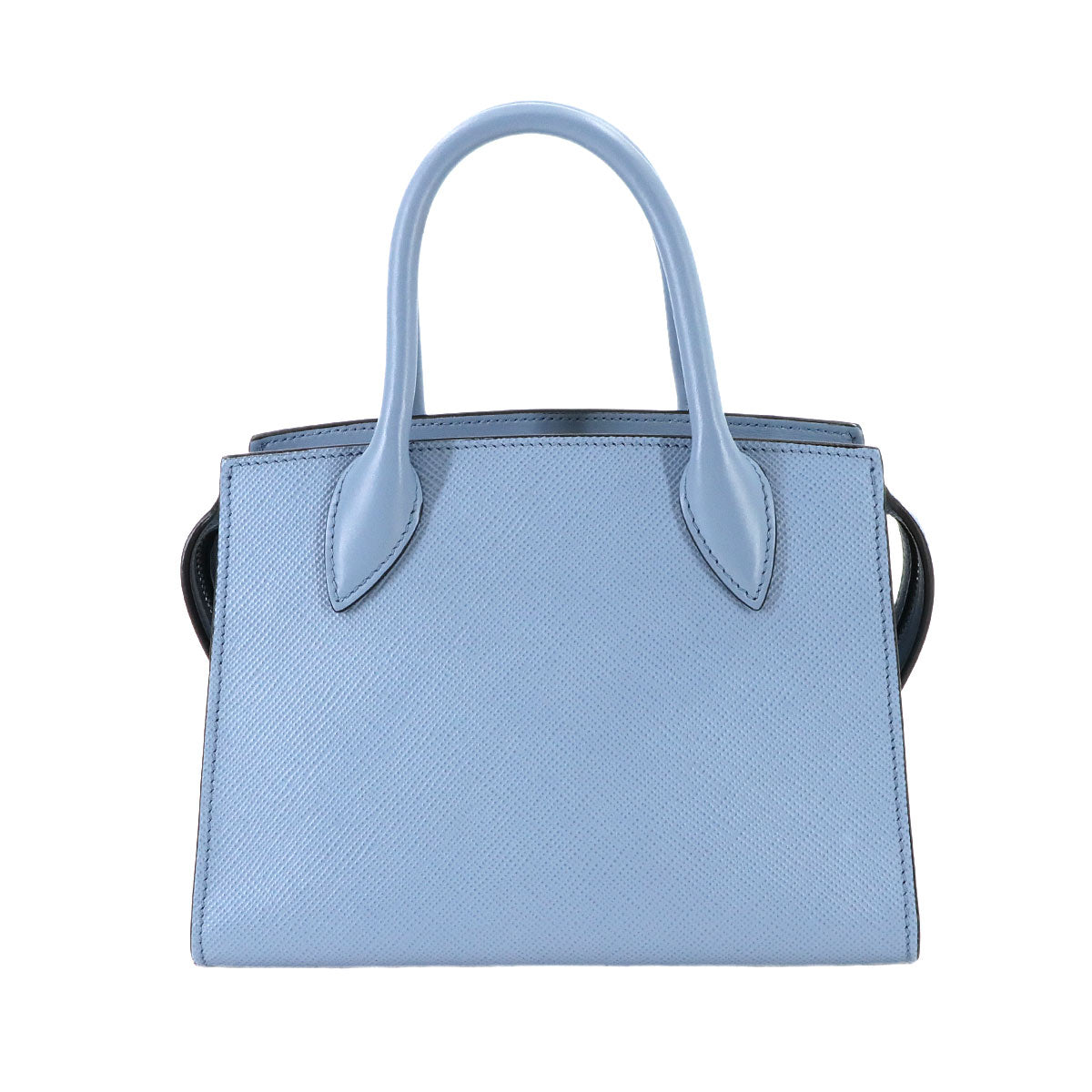 Monochrome Hand Shoulder Bag Saffiano Leather Blue 1BA269