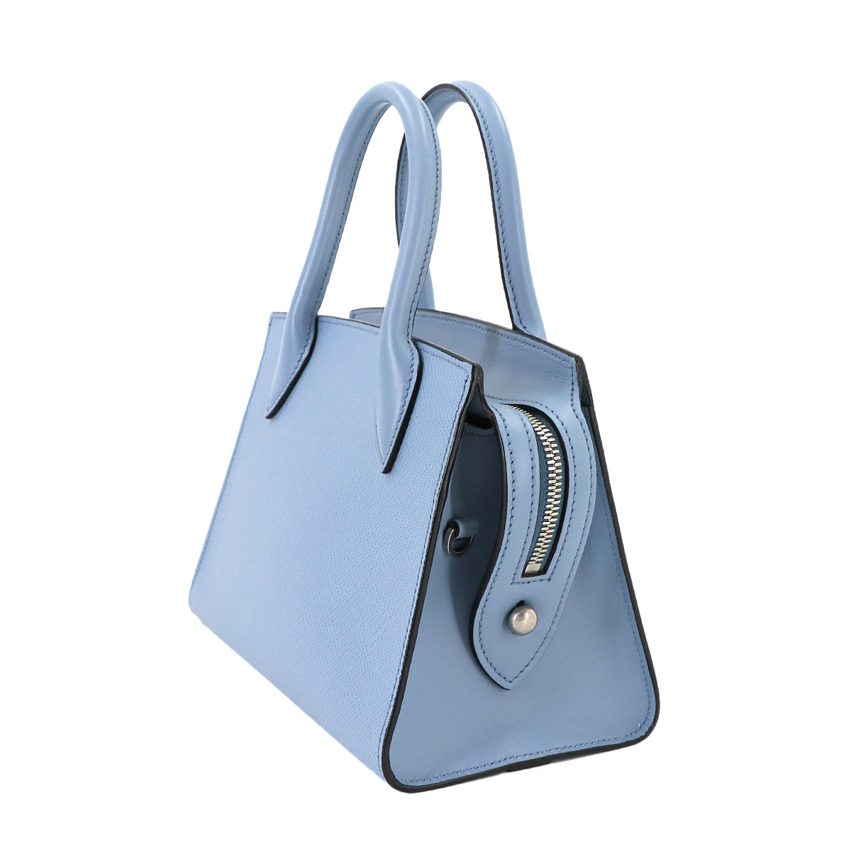 Monochrome Hand Shoulder Bag Saffiano Leather Blue 1BA269
