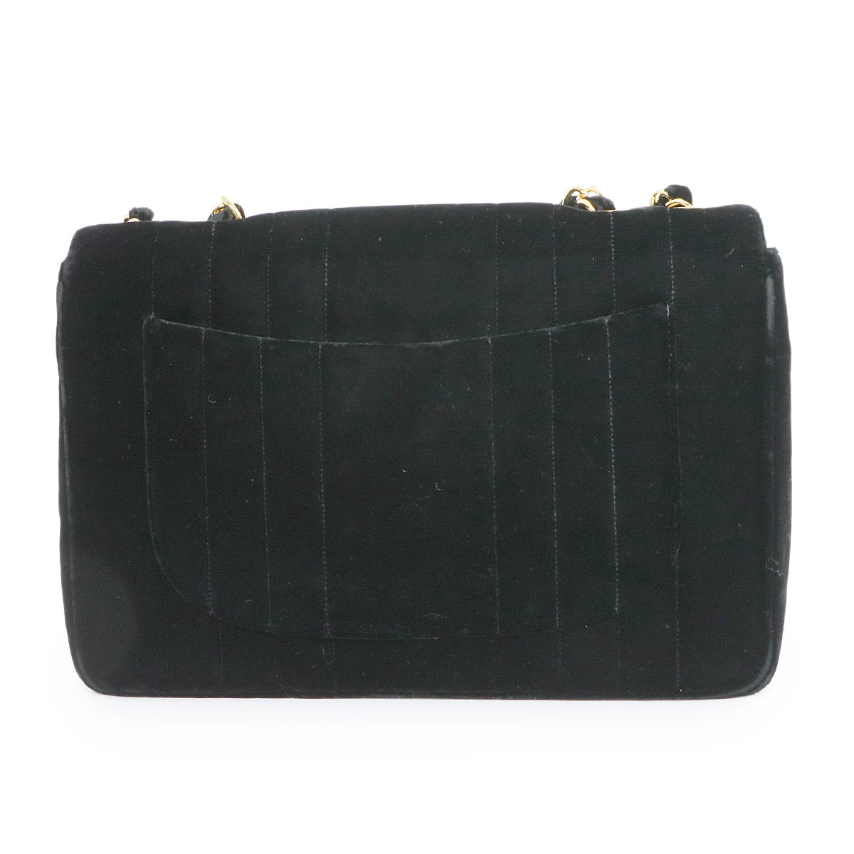 Mademoiselle Chain Shoulder Bag Velor Black Vintage