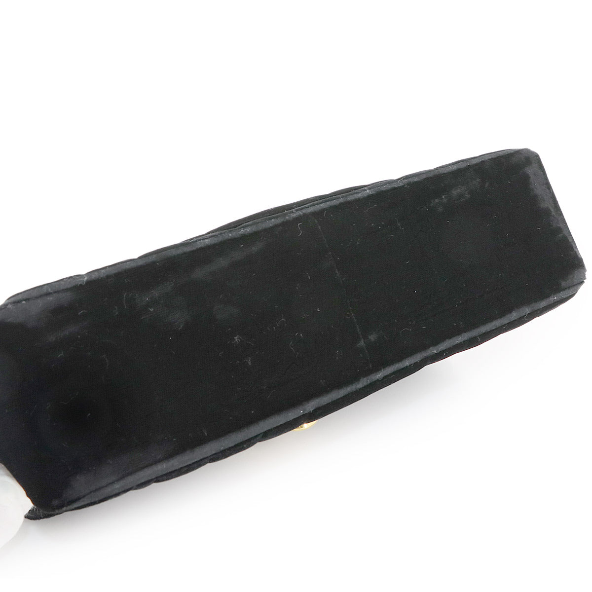 Mademoiselle Chain Shoulder Bag Velor Black Vintage