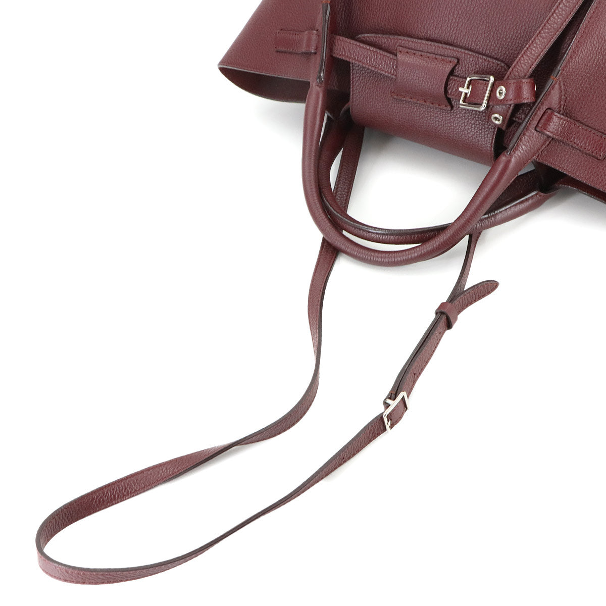 CELINE Big Bag Small With Longstrap Hand Shoulder Bag Leather Bordeaux