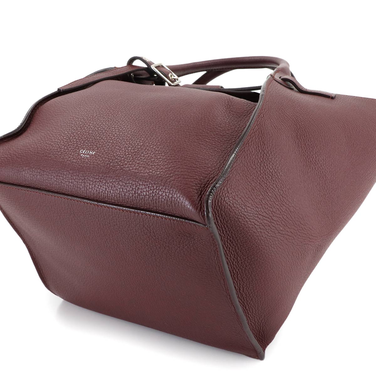 CELINE Big Bag Small With Longstrap Hand Shoulder Bag Leather Bordeaux