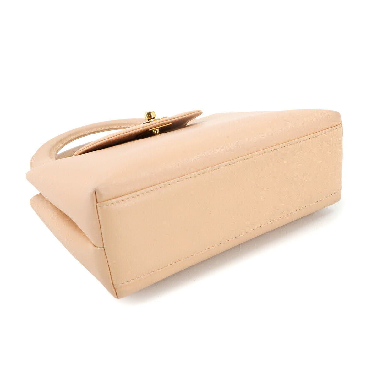 Hand Bag Leather Beige Vintage