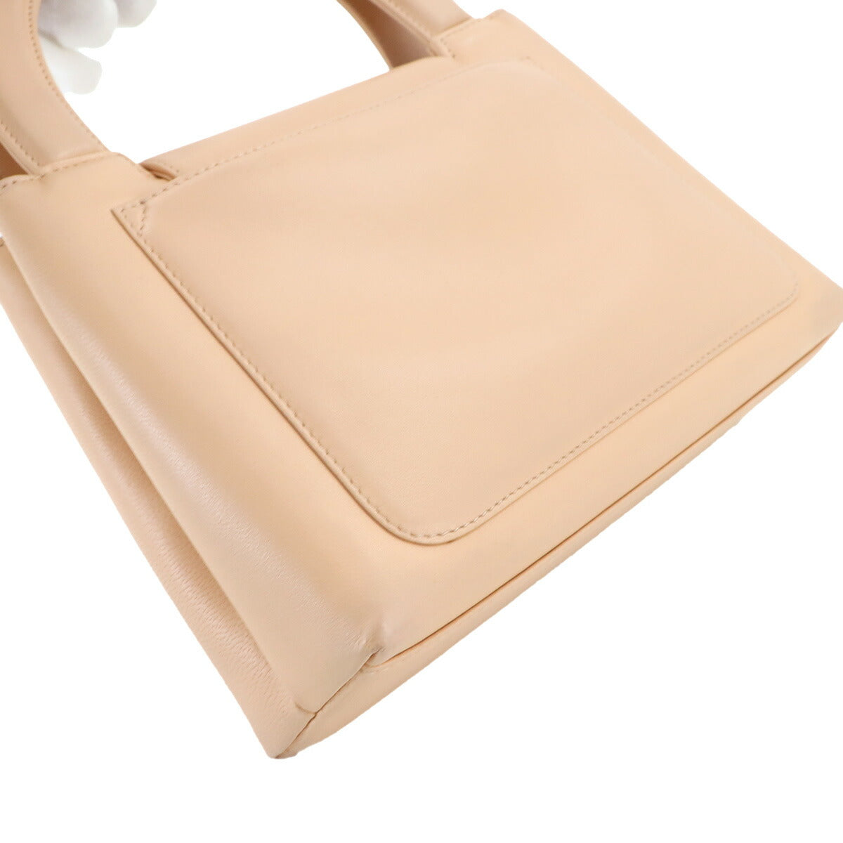 Hand Bag Leather Beige Vintage